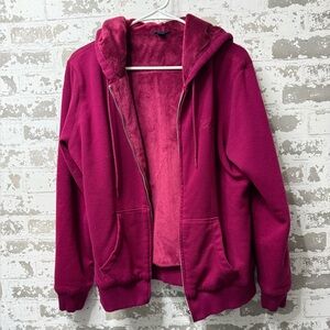Tommy Hilfiger Plush Fleece Hoodie in Burgundy
